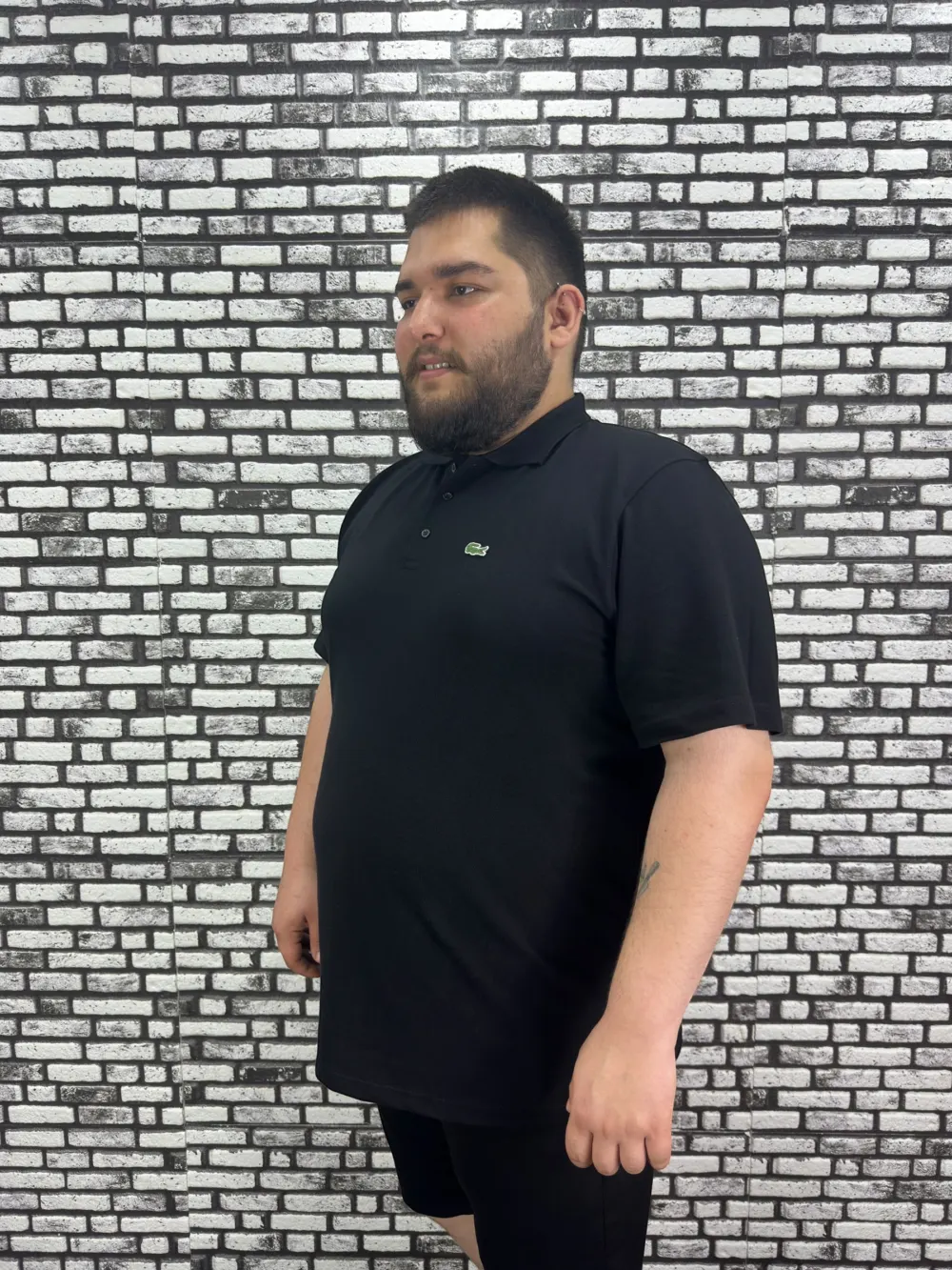 Büyük Beden Erkek Yeni Sezon Yeni Model Yakalı Tişört Siyah Beyaz Renk Kauçuk Dikiş