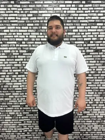 Büyük Beden Erkek Yeni Sezon Yeni Model Yakalı Tişört Siyah Beyaz Renk Kauçuk Dikiş