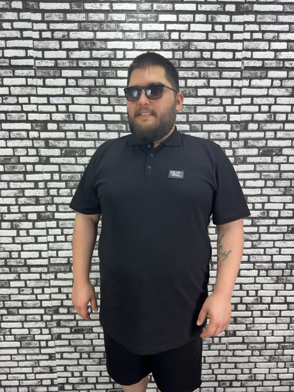 Büyük Beden Erkek Yeni Sezon Yeni Model Yakalı Tişört Siyah Beyaz Renk Kauçuk Dikiş