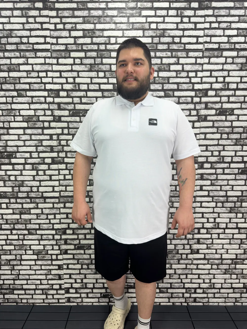 Büyük Beden Erkek Yeni Sezon Yeni Model Yakalı Tişört Siyah Beyaz Renk Kauçuk Dikiş