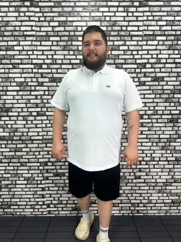 Büyük Beden Erkek Yeni Sezon Yeni Model Yakalı Tişört Siyah Beyaz Renk Kauçuk Dikiş