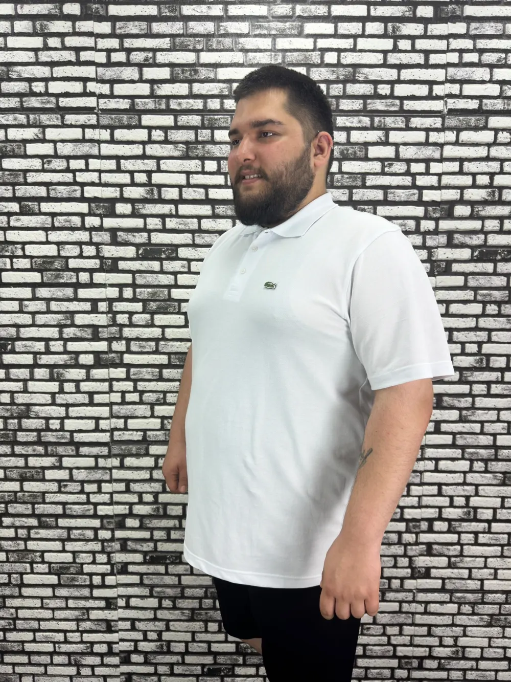 Büyük Beden Erkek Yeni Sezon Yeni Model Yakalı Tişört Siyah Beyaz Renk Kauçuk Dikiş