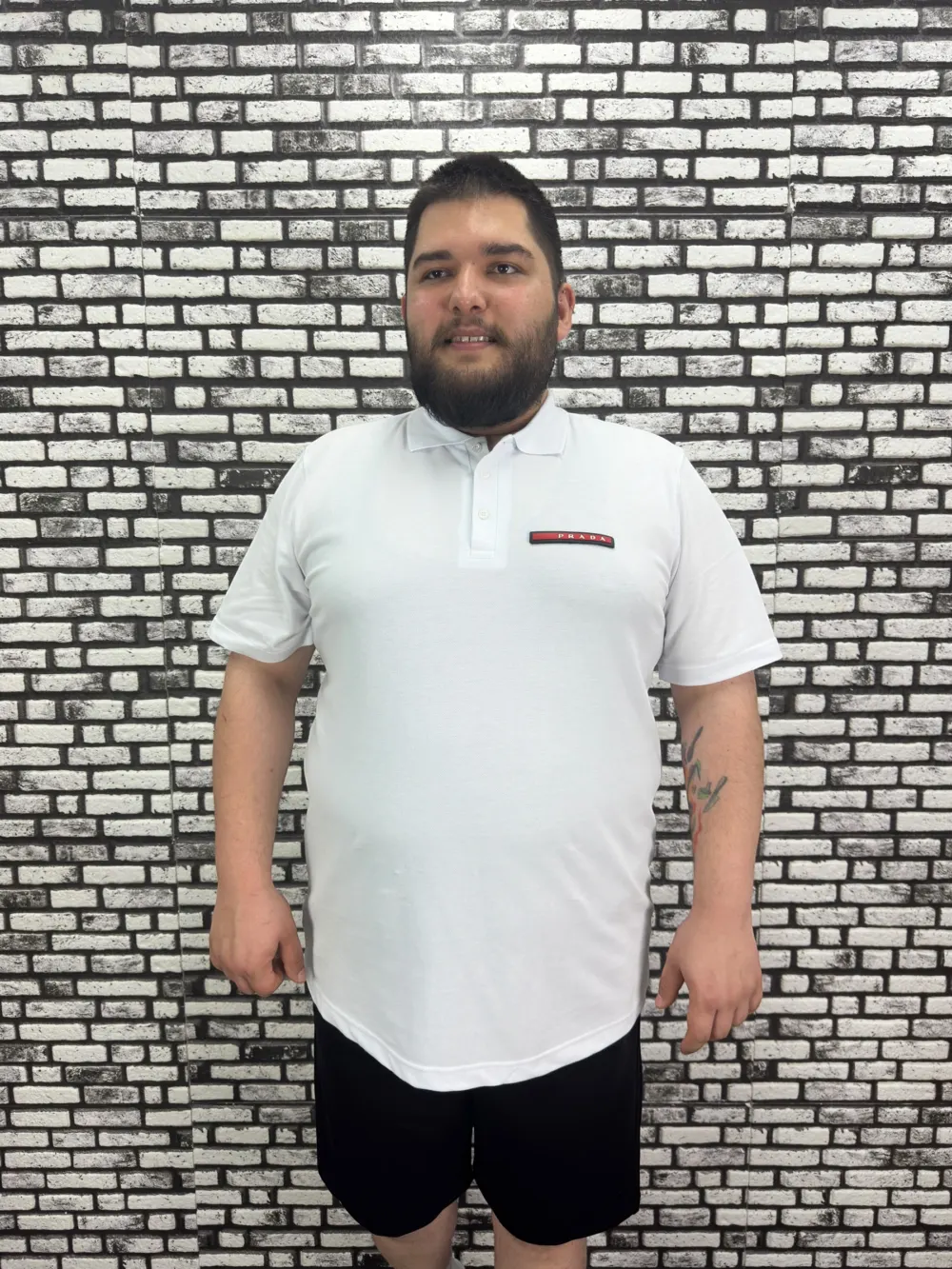 Büyük Beden Erkek Yeni Sezon Yeni Model Yakalı Tişört Siyah Beyaz Renk Kauçuk Dikiş