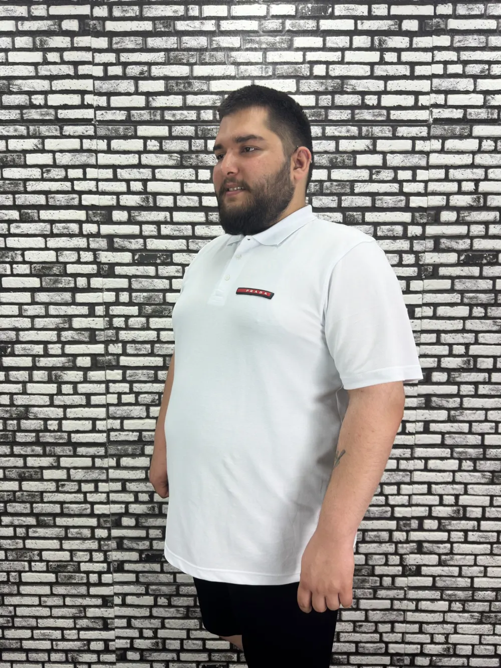 Büyük Beden Erkek Yeni Sezon Yeni Model Yakalı Tişört Siyah Beyaz Renk Kauçuk Dikiş
