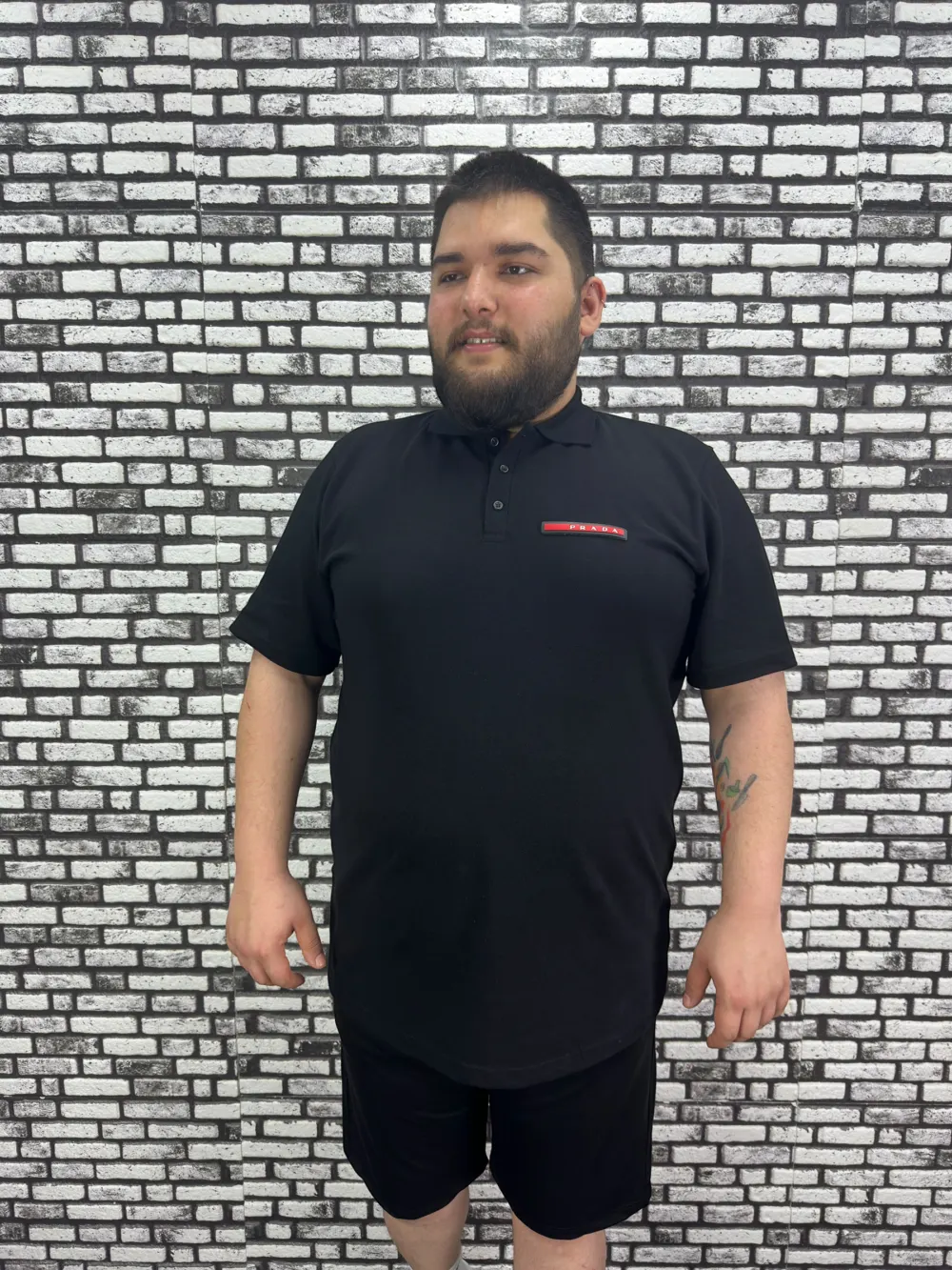 Büyük Beden Erkek Yeni Sezon Yeni Model Yakalı Tişört Siyah Beyaz Renk Kauçuk Dikiş