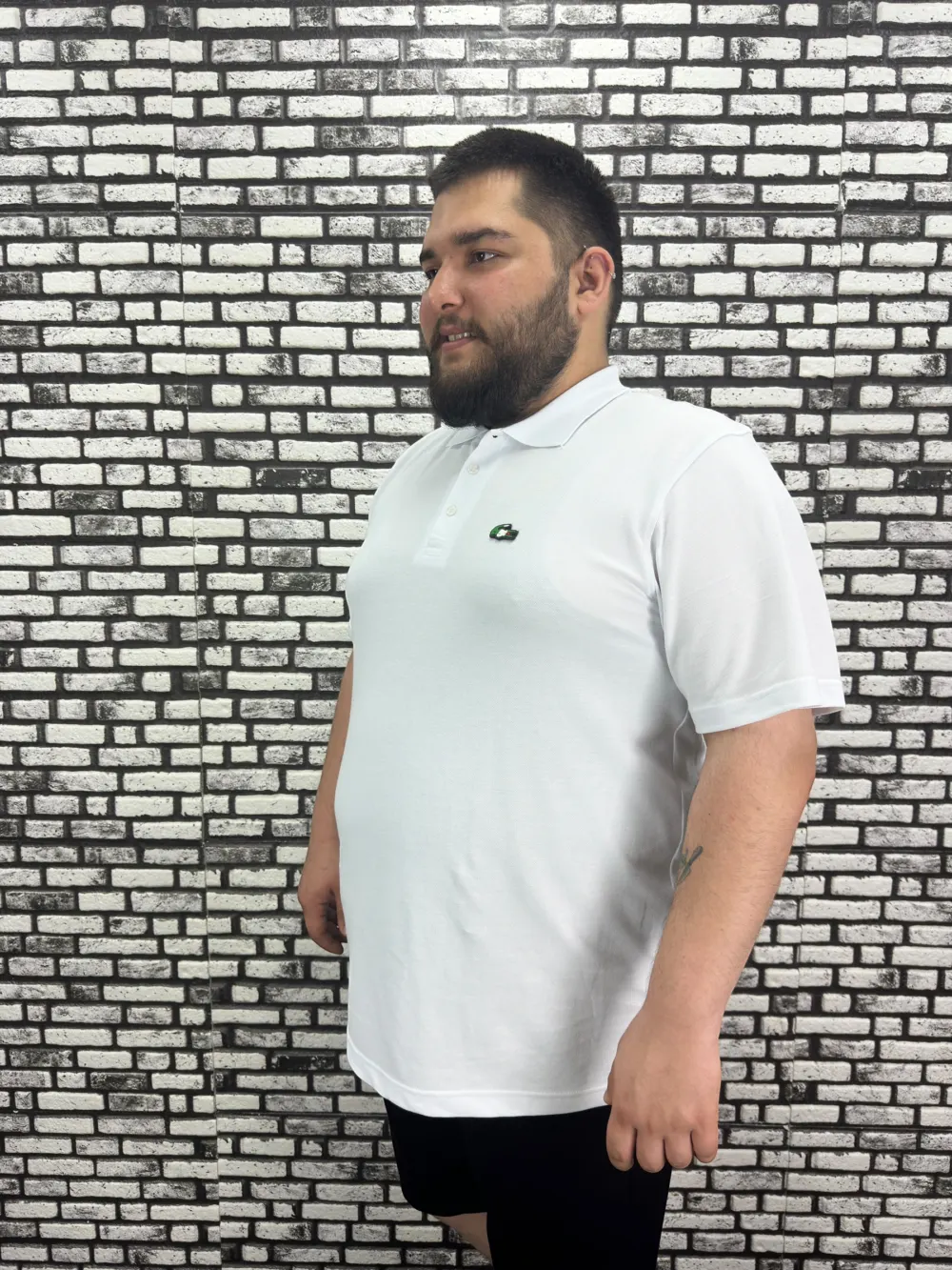 Büyük Beden Erkek Yeni Sezon Yeni Model Yakalı Tişört Siyah Beyaz Renk Kauçuk Dikiş