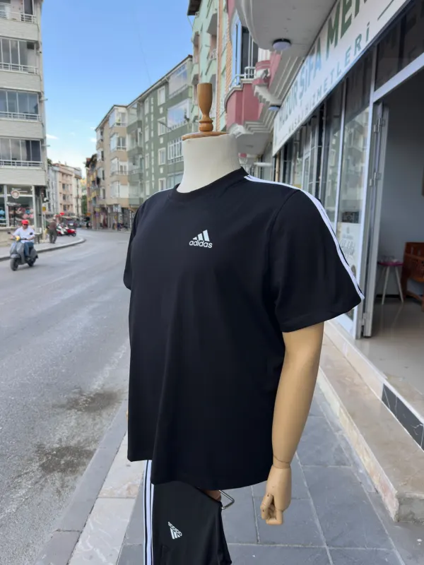 Büyük Beden Erkek Yeni Model Şeritli Tişört